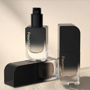 <span class=keywords><strong>Doully</strong></span> - Envase de Vidrio Redondo Personalizado de 30 ml para Viaje, Envase Cosmético para el Cuidado de la Piel, Botella Vacía con Bomba y Tapa para Loción, Guangdong - Product Image 1