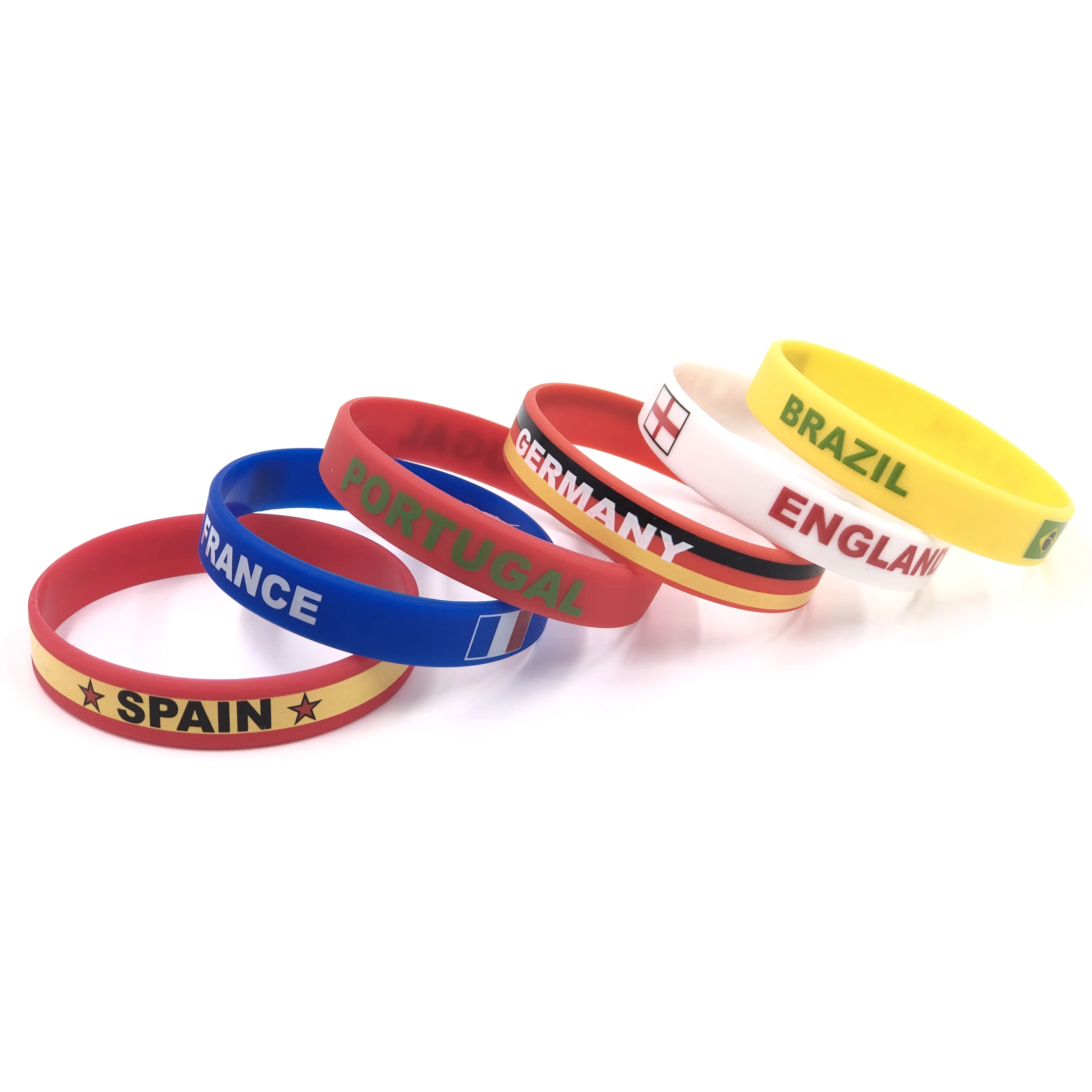 12mm Pays Drapeau En Caoutchouc Bracelet Drapeau National Bracelet En Silicone En Gros Drapeau Personnalisé Bracelet En Caoutchouc