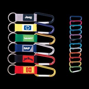 Custom Carabiner <b>Keychain</b> with Durable Strap and Metal Ring Promotional Logo Key Holder for Outdoor Events and Corporate Gifts - Product Image 3