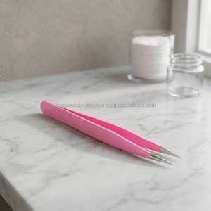 ASAP Beauty Pakistan Pince à épiler de précision en acier inoxydable angulaire de 10 mm, écologique, à pointe lisse, durable, pour extensions de cils et de sourcils - Product Image 2