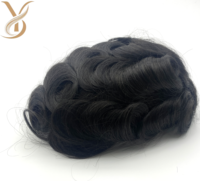 Prothèse capillaire pour homme style AUS, cheveux indiens Remy 100% naturels, base en dentelle et PU, système de remplacement capillaire à ondulations naturelles