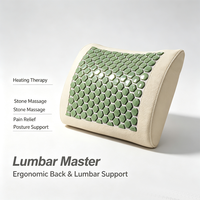 Coussin de massage ergonomique en tourmaline thermique respirant pour le soutien lombaire, idéal pour le bureau, la voiture et le soulagement des douleurs du bas du dos