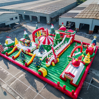 Grand château gonflable en PVC commercial, parc d'attractions Fun City, parcours d'obstacles gonflable pour l'extérieur, pour les fêtes de famille