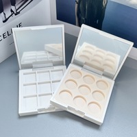 Klassische Quadratische Neun-Farben-Kosmetikpalette aus ABS-Kunststoff Modell 1048 mit Durchsichtiger Fenster-Spiegelabdeckung Matte Probe