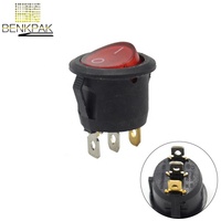 KCD1 Interrupteur d'alimentation rond 3 broches AC 125V/10A 250V/6A avec interrupteurs à bascule 10/6A légers