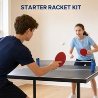 Kit de Démarrage de Tennis de Table OEM ODM Personnalisé en Gros avec Filet à Pince, 2 Raquettes, 3 Balles et Boîte Colorée pour Débutants