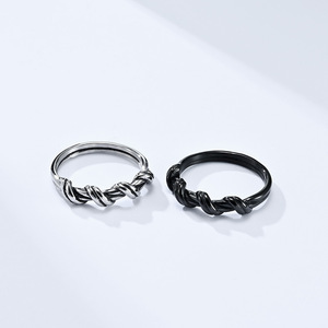 Titanium Steel <b>Ring</b> Unisex Steel Black Minimalist Style Gift Jewelry - Product Image 2