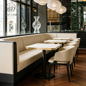 Conjunto de Muebles Modernos y Cómodos de Mesa y Silla de Piedra Sinterizada Cuadrada Semicircular para <span class=keywords><strong>Restaurante</strong></span>, Cafetería o Salón de Té - Product Image 3