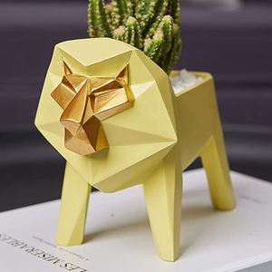 Resina León figurita geométrica León olla para la decoración del hogar - Product Image 4