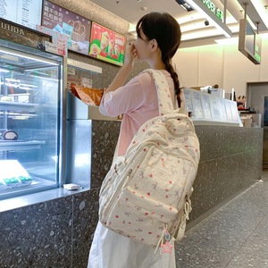 Fresh Cute Floral <b>Backpack</b> For Girls 15 Inches <b>School</b> Education Printing Pattern Interior Zipper Pocket - Product Image 1