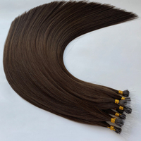 Extensions de cheveux naturels Remy Haiyi 2026 de haute qualité, lisses et ondulés, avec anneaux nano, sans perte de cheveux, pour femmes blanches