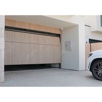 Grille invisible en bois et aluminium Portes de garage Grille verticale Porte de villa Clôture automatique Porte de garage