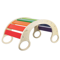 Chaise d'équilibre à bascule Montessori en bois arc-en-ciel aire de jeux intérieure multifonctionnelle pour les tout-petits grimpeurs