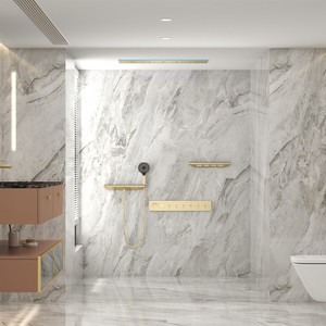 <span class=keywords><strong>Prix</strong></span> <span class=keywords><strong>d</strong></span>'usine Douche de pluie de luxe au design <span class=keywords><strong>mural</strong></span> Bain à effet de pluie Cascade Ensemble de douche Or Noir Ensemble de douche de salle de bain avec jets - Product Image 5