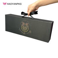 Boîte d'emballage cadeau de luxe élégante et portable, vente en gros, conception personnalisée, boîte en papier pour extensions de cheveux, paquets de cheveux, boîtes à perruques, gaufrage