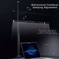 Lampe de bureau LED avec commande tactile et design moderne, pince réglable en hauteur, bras long pour la maison et le bureau