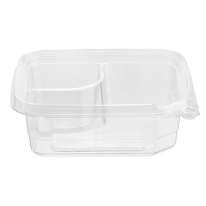 Caja de comida PET desechable ecológica de 21 OZ cuadrada de 2 compartimentos con función reciclable para Fideos - Product Image 3