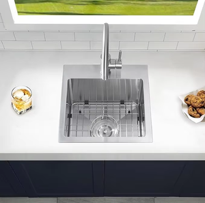 Ferme petit évier de cuisine carré fait à la main en acier inoxydable brossé bol unique colère facile à nettoyer - Product Image 4