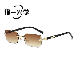 De Yi <b>Optics</b> Frameless Square Sunglasses Pc Lens Uv400 Protection Unisex Outdoors Cycling <b>Driving</b> - Product Image 5