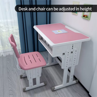 Meubles scolaires réglables en hauteur à prix réduit Ensemble de table et de chaises primaires MDF avec cadre en acier