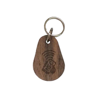 Porte-clés RFID en bois WK21 personnalisé 125KHz 13.56MHz étiquette de serrure de porte en bois