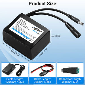 랩터 충전식 <span class=keywords><strong>12V</strong></span> 5200mAh 리튬 이온 배터리 팩 충전기와 호환 <span class=keywords><strong>12V</strong></span> 장치 DC5521 포트, DIY 프로젝트 등 - Product Image 3