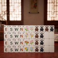 Penjualan Terlaris NOIGA NOIGA-M-74 Set Mahjong Bertema Hutan Hijau Akrilik Ramah Lingkungan Tahan Lama Kustom Tahan Air Portabel Dapat Dilipat