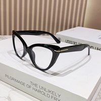 Lunettes de lecture œil-de-chat à grande monture pour femmes, verres transparents anti-lumière bleue, modèle OEM 072, tendance