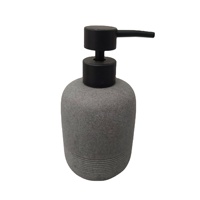 Distributeur de savon liquide et de lotion pour comptoir de salle de bain, rond, en résine grise, luxueux et écologique