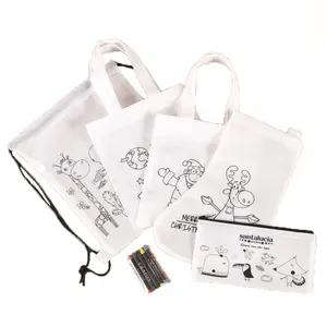 Personalizzato Promozionale di Halloween Festa Di Natale Regali Per Bambini FAI DA TE Colorazione Graffiti Eco Friendly Non Tessuto In Bianco di Arte Pittura Borse