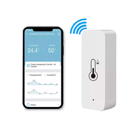 Smartlife Wifi Smart Temperature Humidity Sensor Battery Alexa Google Assistant Compatible Flip for Remote Monitoring