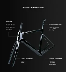 Cuadro de <span class=keywords><strong>Bicicleta</strong></span> de Carreras SeeMore de Alto Rendimiento, Mate/Brillante, Ultraligero, 700C, Cuadro de Fibra de Carbono Completo con Horquilla - Product Image 5