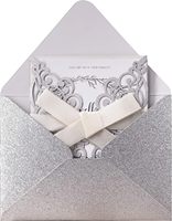Invitation de mariage personnalisée découpée au laser avec enveloppes pailletées, carte personnalisée pour invitations de mariage de luxe