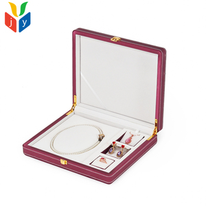 Bán Buôn Kim Loại Lớn Nút Sang Trọng Tùy Chỉnh Vòng Cổ Bông Tai Nhẫn Trường Hợp PU Da Du Lịch Lưu Trữ Đồ Trang Sức Hộp - Product Image 2