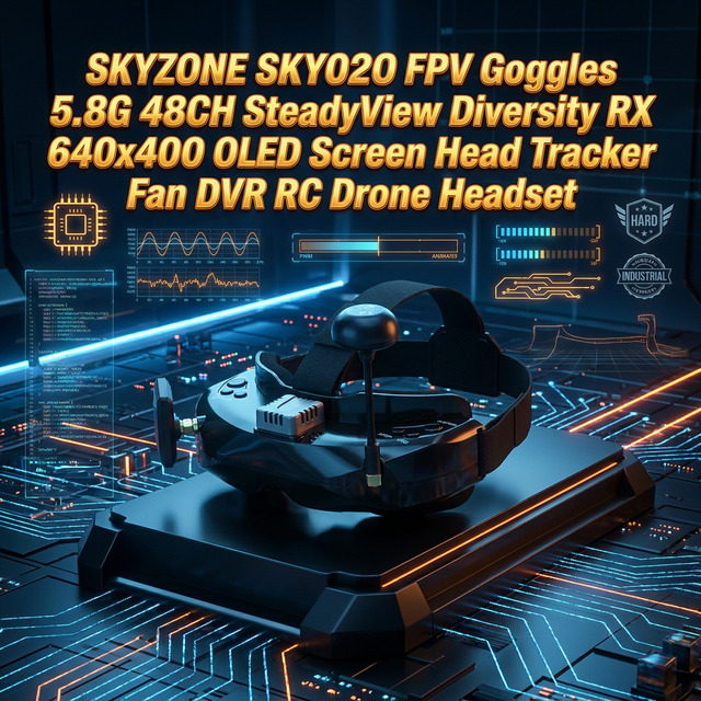 SKYZONE SKY02O FPV Goggles 5.8G 48CH SteadyView Diversity RX 640x400 OLED Screen Head Tracker Fan DVR RC Drone Headset FPV
