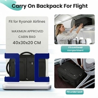 Sac à dos de voyage noir pour Ryanair, en velours, sous siège, 40x30x20, 24L, avec poche humide, compatible ordinateur portable 15,6 pouces