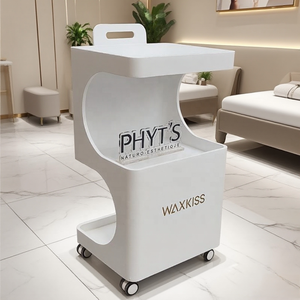 Chariot de beauté mobile moderne avec étagère de rangement, conçu pour les salons de beauté et les centres de soins de la peau. - Product Image 5