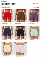 Ensemble de yoga sans couture certifié GCC Dingtai, 3 pièces, soutien-gorge de sport pour femmes, short, veste à fermeture éclair à manches longues, vêtements de sport respirants
