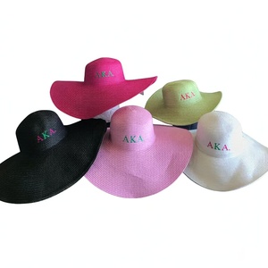 Cappello da Spiaggia Personalizzabile Delta SGR Zeta OES con Lettere Greche, Pieghevole, Protezione UV, Visiera in Paglia - Product Image 2
