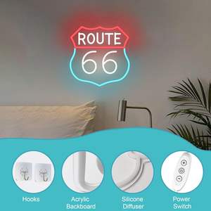 Letrero Luminoso LED de Neón Route 66 para Decoración de Habitaciones, Alimentado por USB, para Dormitorio, Sala de Estar, Sala de Juegos, Cueva del Hombre - Product Image 4