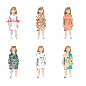 Modello all'ingrosso personalizzato Multi formato disegni primavera e autunno <span class=keywords><strong>manica</strong></span> <span class=keywords><strong>lunga</strong></span> per bambine vestito completo stile abiti per bambini - Product Image 6