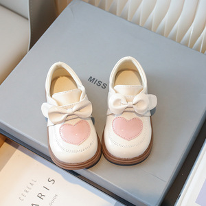 Nouvelles chaussures décontractées pour filles en cuir PU à semelle souple avec nœud en forme de cœur, collection printemps-automne - Product Image 6