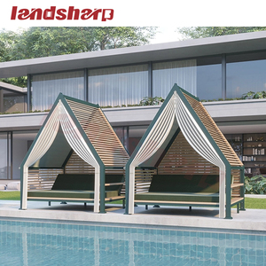 Pérgola de Jardín Moderna y Lujosa Landsharp, de Aluminio, Impermeable, con Techo de Láminas y Colchón de Olefina - Product Image 2