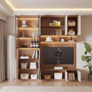 Moderno y Lujoso Soporte de TV de Madera con LED para Sala de Estar y Hotel, Soporte de Pared para TV, Mueble de TV Elegante para Apartamentos - Product Image 4