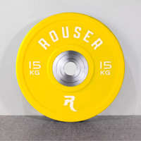 Pelat Beban Barbell Profesional CPU, Pelat Bumper Warna-warni Low Bounce, Lubang Tengah 50.4mm, Branding Kustom untuk Gym Komersial