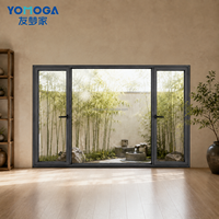 Ventana Corredera de Aluminio de Alta Resistencia para Patio, con Vista Panorámica, Diseño de Tres Paneles y Tamaño Personalizado