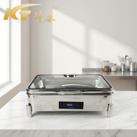 Chauffage électrique rectangulaire de luxe 9L en acier inoxydable avec contrôle numérique intelligent, efficacité énergétique A+++, chauffage 24h/24 pour