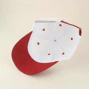 Adjustable Closure UPF Sun Protection Kids <strong>Baseball</strong> <strong>Cap</strong> 100% Cotton Red White Color Block Summer Outdoor Toddler Hat - Product Image 4