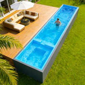 สระว่ายน้ำสำเร็จรูปโครงไฟเบอร์กลาสสำหรับกลางแจ้ง ทนทานต่อรังสียูวี ขนาดตามสั่ง พร้อมอุปกรณ์เสริม - Product Image 6