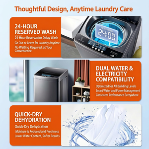 Lave-linge à chargement par le haut entièrement automatique, grande capacité pour usage domestique, lavage et séchage tout-en-un - Product Image 4